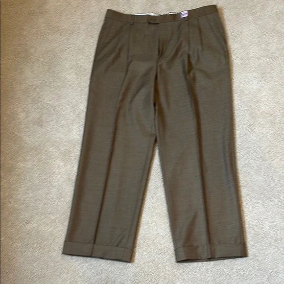 Zanella Brown Dress Pants Pleated Front